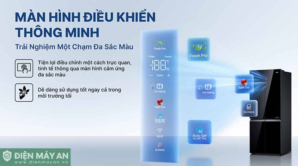 Tủ lạnh Aqua Inverter 4 cánh 529 lít AQR-M600XA(GB)